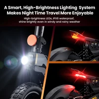 Trottinette électrique pliable pour adultes W10, moteur 1200W, vitesse maximale 50KM/H, 48V15AH, autonomie 60KM, amortisseurs avant et arrière, éclairage LED 7
