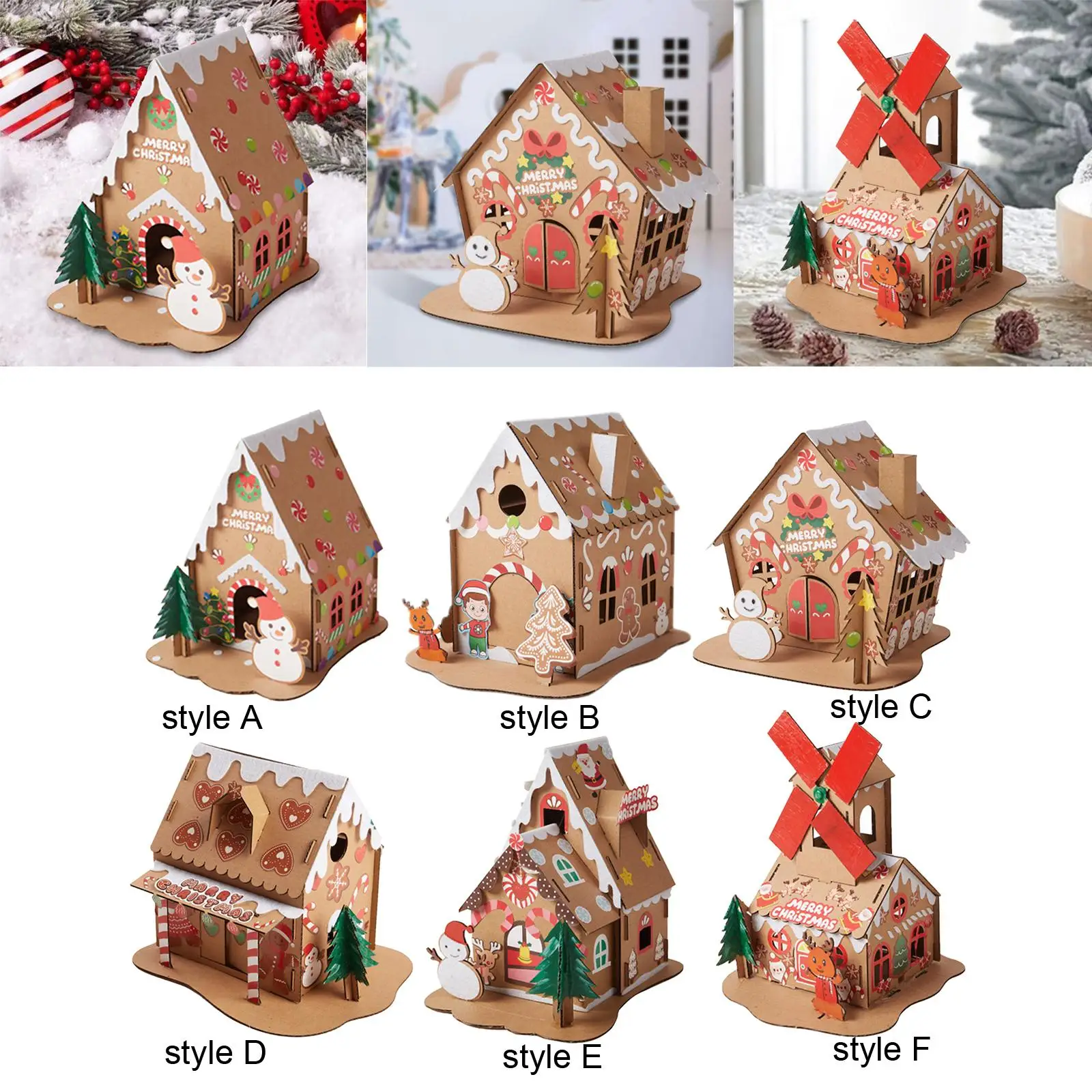 Christmas Cardboard House Kits Play Fun Indoor Outdoor Decorations Christmas 2