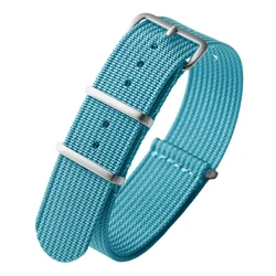 Nylon Military Casual Watch Strap in Brown and Green - 22mm (LightBlue)