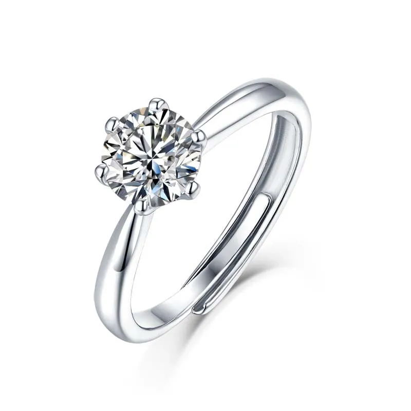 1 /2/3 Carat original Moissanite Rings 925 Sterling Silver Lab Diamond Adjustable Opening ring Wedding Band Fine Jewelry woman