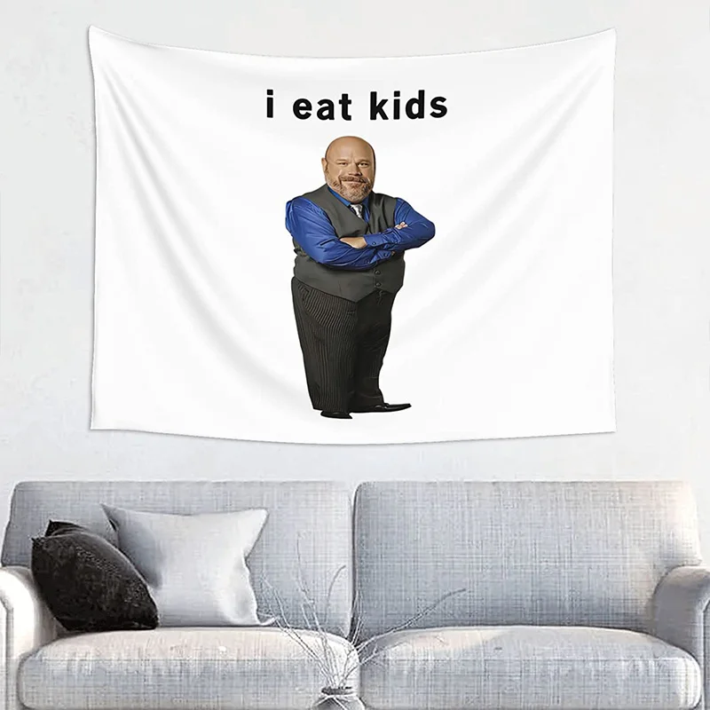 Funny Tapestry I Eat Kids Man Wear Suit Wall Hanging Backdrop Party Decorations for College Dorm Bedroom Art party decorations,tapestry decorations