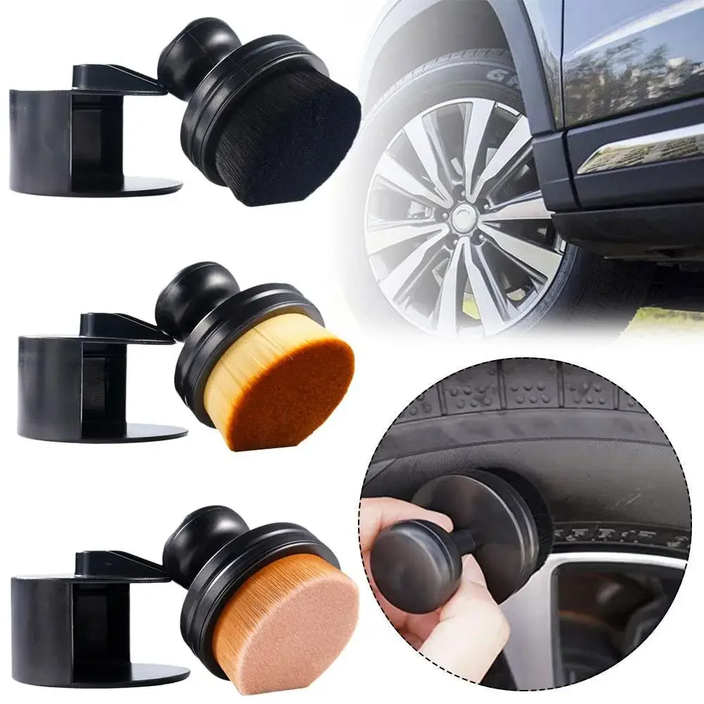 Car tire brush portable seal cover high density soft detailing for tire shine polish wax apply