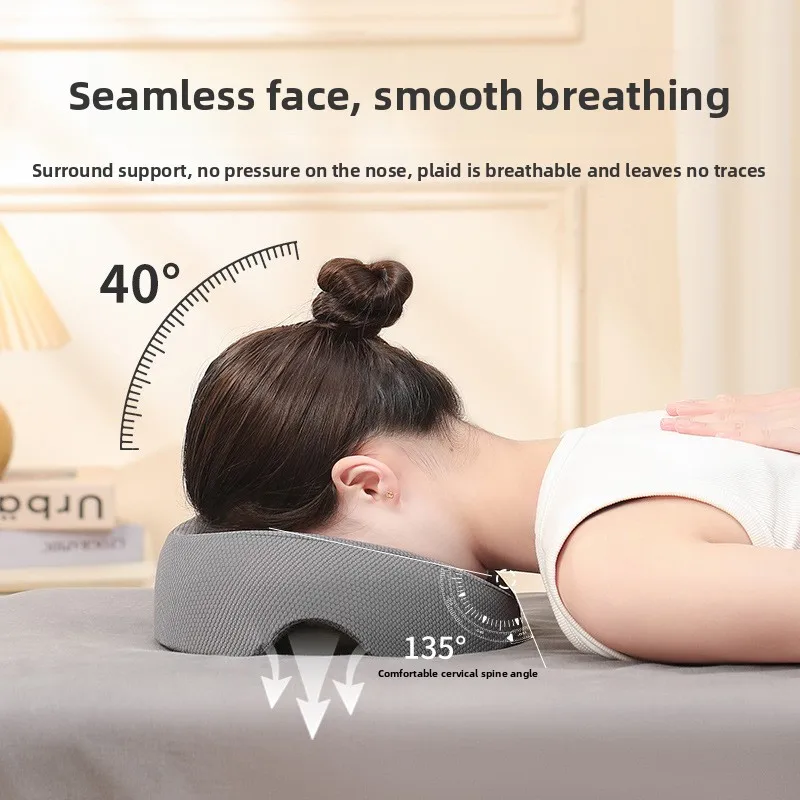 Ergonomics Lying Down Pillow Memory Foam Breathable Head Rest Support Pillow Body Massage Face Rest Pillow for Beauty Salon