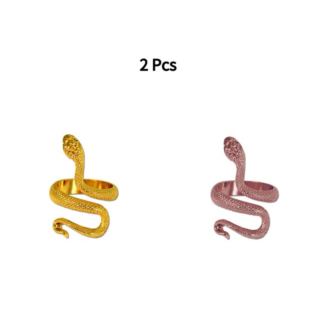 Punk Snake Ring for Men Women Exaggerated Antique Siver Color Fashion Personality Stereoscopic Opening Adjustable Rings