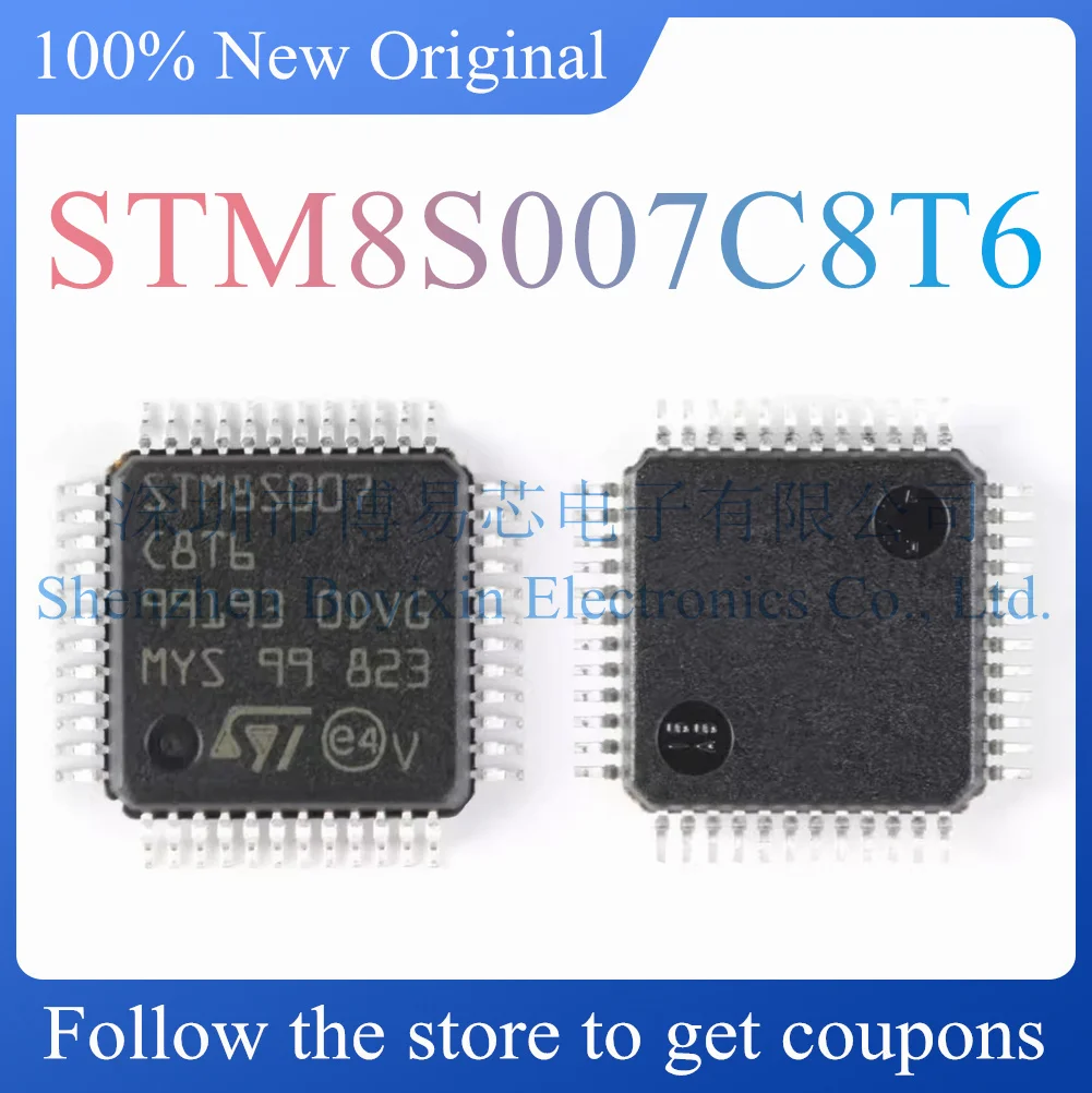 

NEW STM8S007C8T6.Original genuine microprocessor. Package LQFP-48
