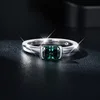 1CT Moissanite Sterling Silver Ring for Women Radiant Cut Lab Diamond with GRA Certificate 18K White Gold Plated Eternity Band 3