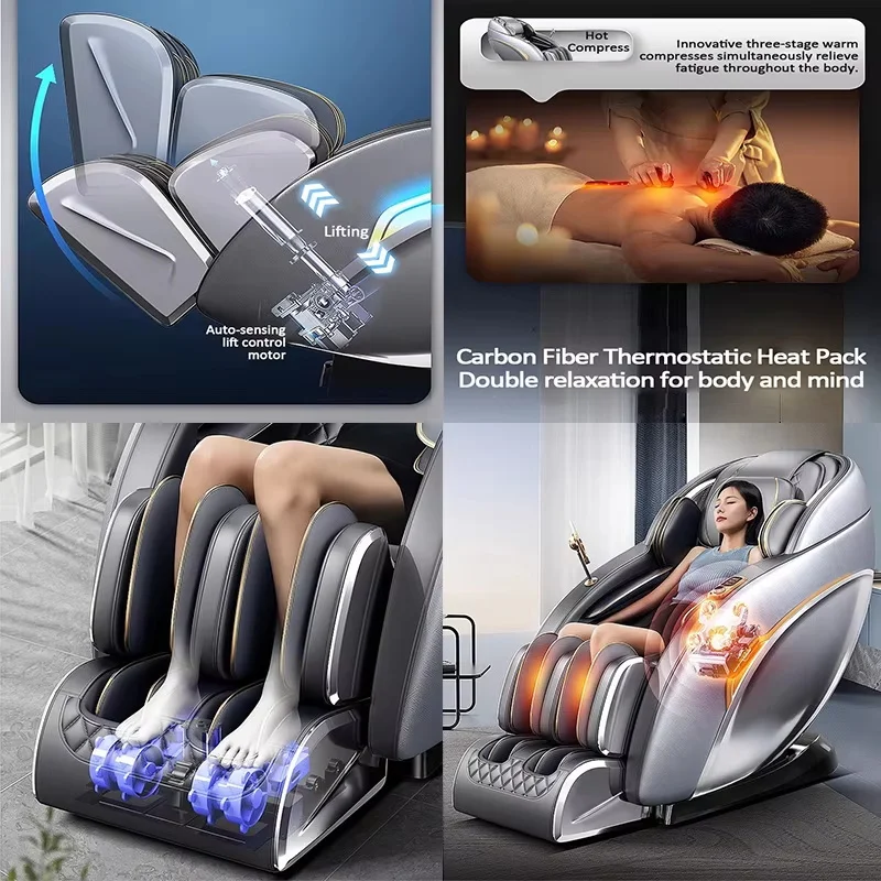 Massage Chair Full Body Zero Gravity 4D Shiatsu Massage Chair Massage Recliner Chair Heated with SL Track Bluetooth Speaker Foot 5