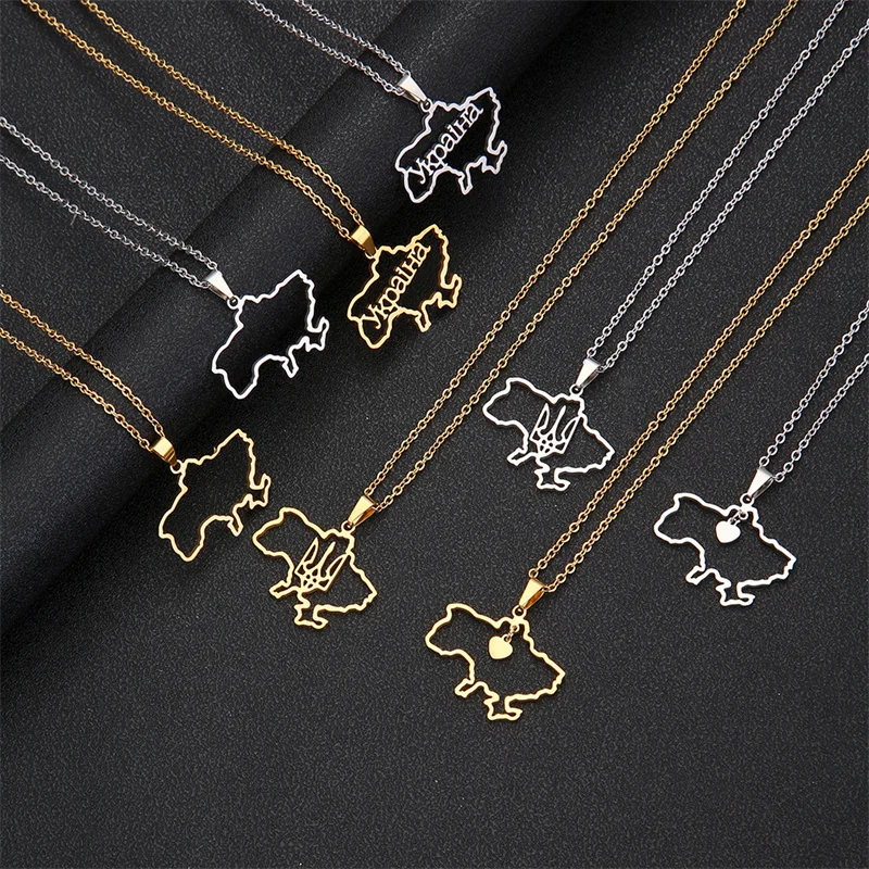 Stainless Steel Syria Map Flag Pendant Necklaces for Women Men Gold Color/Silver Color Charm Fashion Syrians Map Chain Jewelry