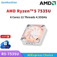Genmachine R7 7535U Mini PC Windows 11 Ryzen WiFi 6 Gaming PC 6C 12T CPU DDR5 4800MHz Display Diy Gaming Computer Ordenador 1