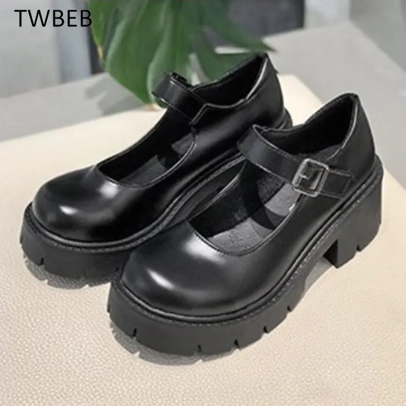 

Fashion Women Heels Mary Janes Pumps Platform Lolita Shoes on Heels Women's Shoes Japanese Style Vintage Girls High Heel Shoes