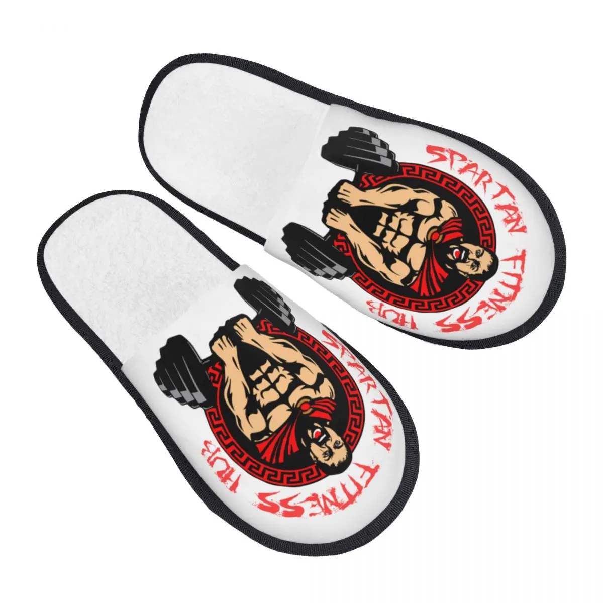 

Custom Spartan Gym Soft Memory Foam House Slippers Women Bodybuilding Fitness Muscle Cozy Warm Anti-Skid Slipper
