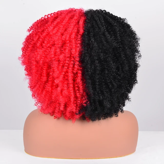 Colour Contrast Synthetic Curly Wigs With Bangs 37