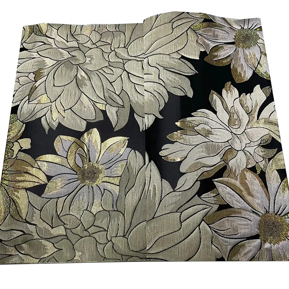 Elegantes florales Gele- und Ipele-Set – 2-teiliges luxuriöses nigerianisches SEGO-Kopfbandmaterial für Autogele Aso Ebi, Hochzeitsfeiern TXH-18-15 – Detail 11