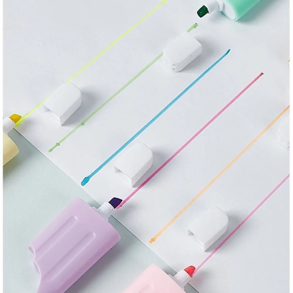 6Pcs/Lot Kawaii Glitter Marker Pens Cartoon Ice Cream Mini Graffiti Marker Paint Pen Office Highlighters