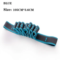 Yoga Stretching and Resistance Band - Elastic Fitness Strap for Pilates, Dance, and Gym Workouts (Blue)