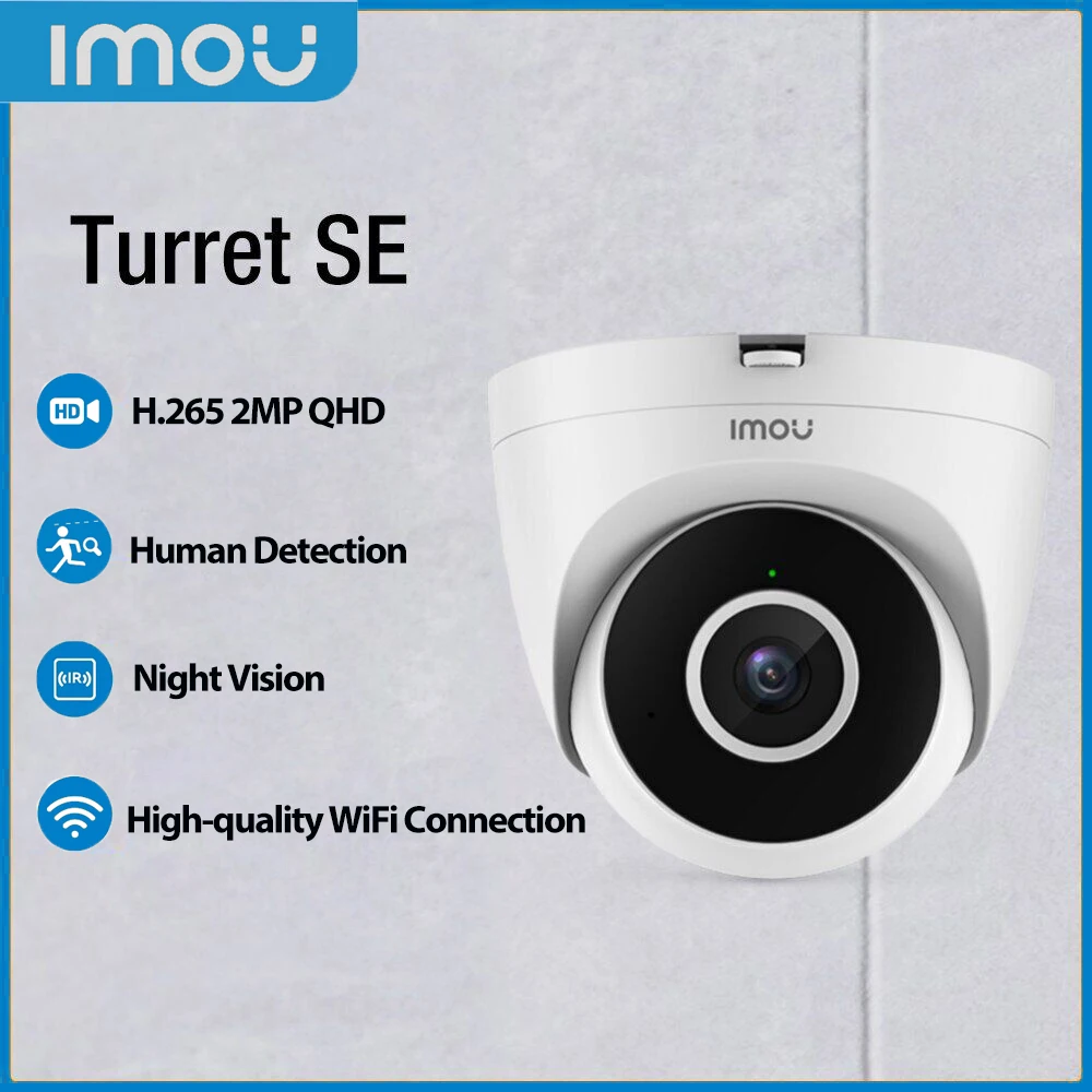 

Imou Turret SE 2MP Wifi Camera Human Detection Alarm Notification Monitor 1080P H.265 Built-in Mic CCTV Surveillance Camera