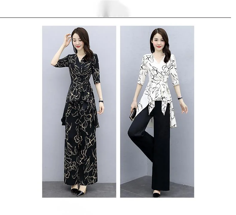 Fashion suit 2023 summer new women's clothing temperament print cool two-piece set_voghion.com