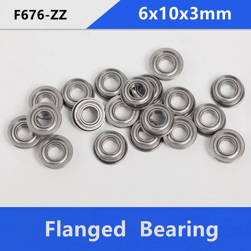 100pcs/lot  flange bearing  MF106ZZ F676ZZ LF1060ZZ 6*10*3 deep groove ball bearings 6x10x3 mm