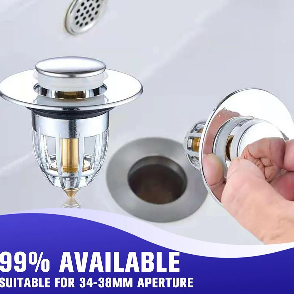 

Universal Bathroom Sink Plugs Stopper Wash Basin Core Bounce Up Drain Filters Shower Sink Filter Plugs Kitchen Bathtub Stopper