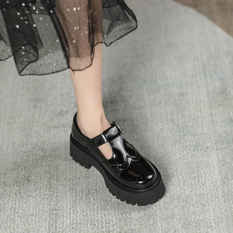 

Casual Woman Shoe Autumn Female Footwear Crystal Clogs Platform Round Toe Metal Chain Oxfords Fall New On Heels Dress Rhinestone