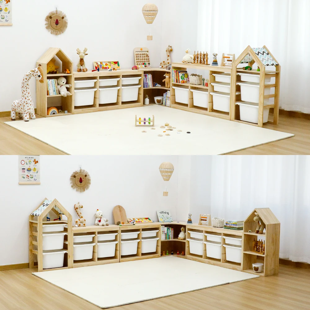 Wooden Toy Storage Bedroom Cabinet Bookshelves Display Book Cabinet Storage Wooden Bookshelf Small Spaces Shelf