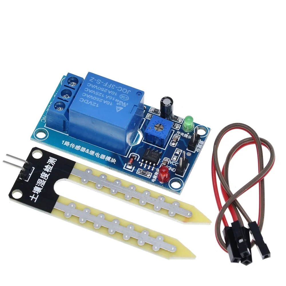 TZT NEW DC 5V 12V Soil Moisture Sensor Relay Control Module Automatic Watering of the Humidity Starting Switch For Arduino soil moisture sensor,soil tester,soil moisture meter