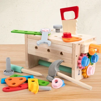 Wooden Tool Set For Kids Toys Montessori Toys Workbench Construction Toys Educational Toys For Christmas Birthday Gifts For Boys