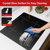 Индукционная варочная панель, 4 пластины, встроенная электрическая варочная панель, усилитель 60 см, сенсорное управление, 6000 Вт, 9 уровней мощности, таймер 1-99 минут, замок от детей — изображение 5