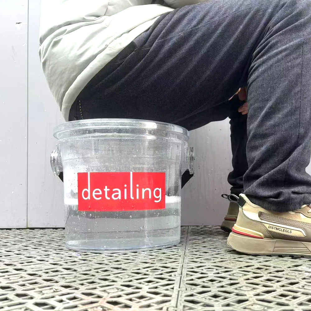 Car Wash Bucket Detailing crystal clear car wash bucket 15L transparent unbreakable