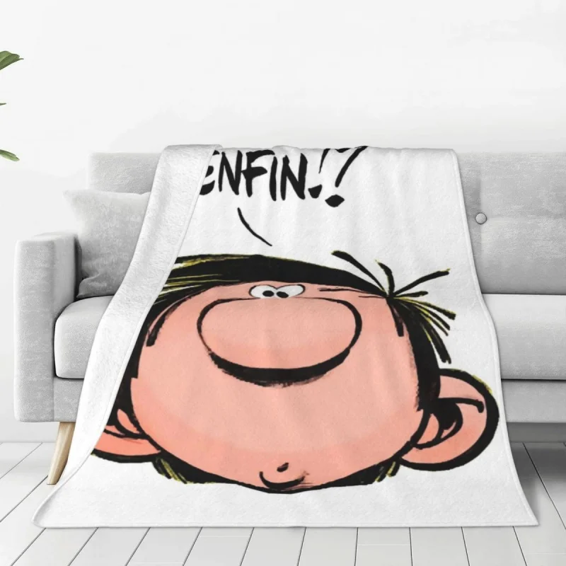 

Magazine Spirou Gaston Lagaffe Movie Cartoon Blanket Fleece Belgium Comic Soft Throw Blankets for Bedroom Sofa Bedroom Quilt