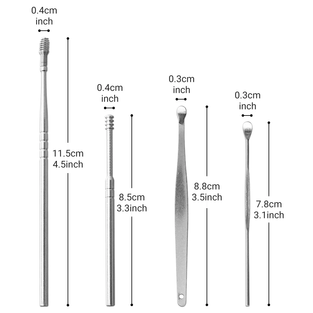 6pcs/set Spiral Ear Cleaner Wax Removal Tool Earpick Sticks Earwax Remover Curette Ear Pick Cleaning Ear Cleanser Spoon Ear Care 6