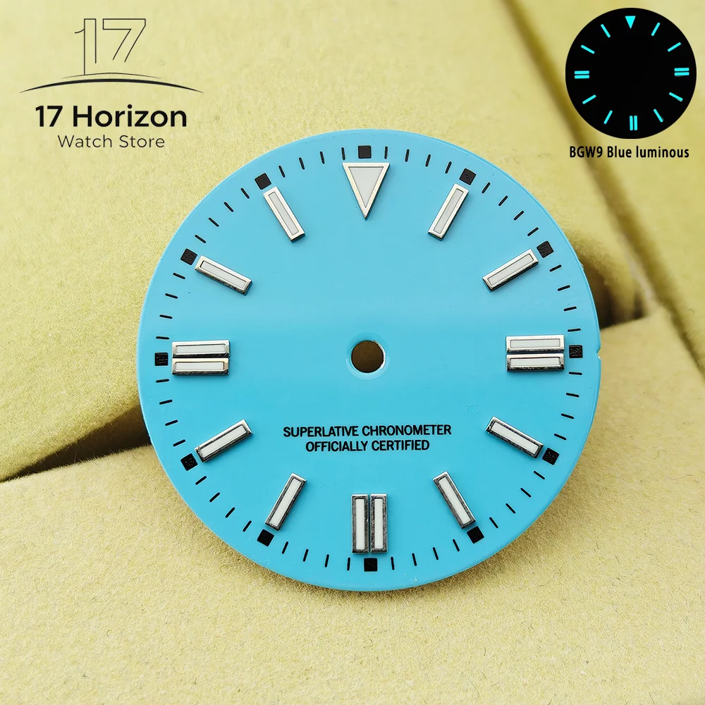 Luminous Multicolor Blue-Green Watch Dial - Men's Accessory