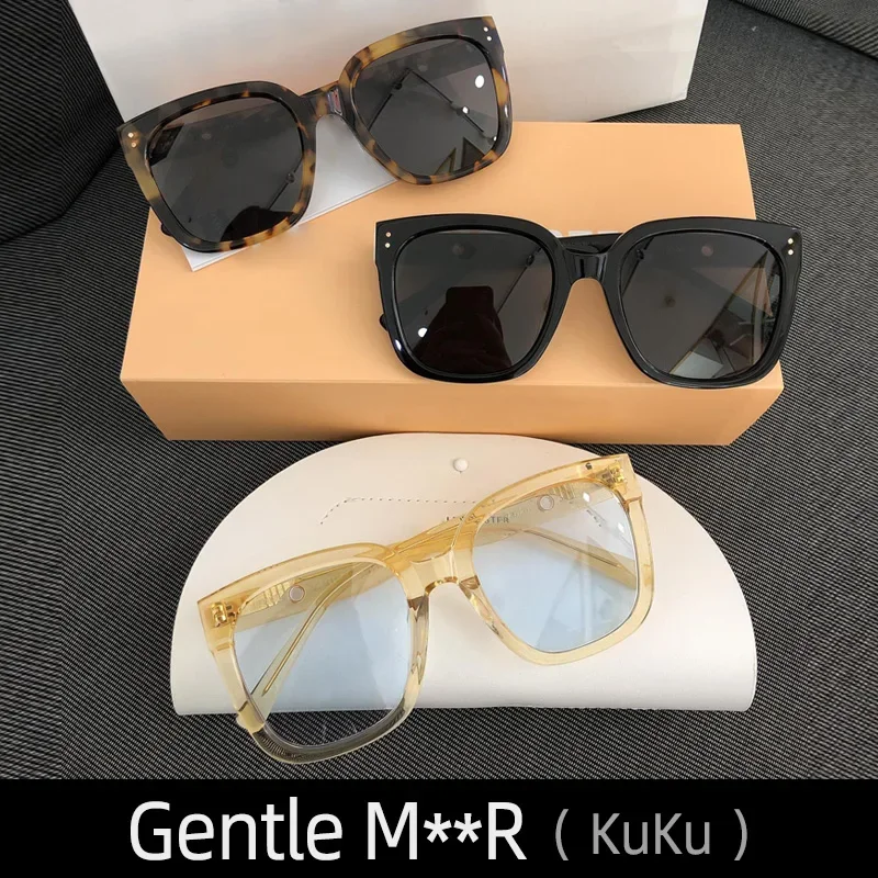 

KuKu Gentle GM Sunglasses For Women Mens Black Eyewear Cat eye MGlasses Spy Fashion Oversized Luxury Designer Brand Jennie