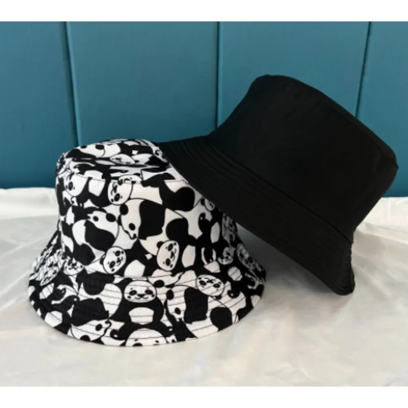 

Cute Panda Print Bucket Hat Reversible Foldable Sun Protection Fisherman Hat For Men Women Summer Outdoor Sport Hiking Beach Hat