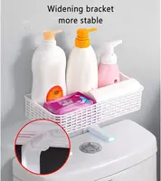 Bathroom Above Over The Toilet Rack No Drill Wall Mounted Shelf Toilet Plastic Shelf Shower Organizers Bath Storage Accessories 2