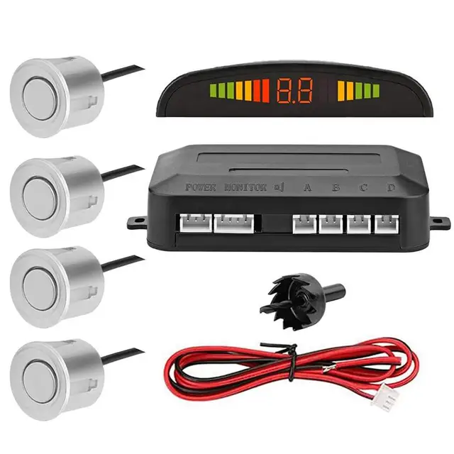 Garage Parking Sensor Car Auto Vehicle Reverse Backup Radar System With 4 Parking Sensors Distance Detection Garage Parking Aid