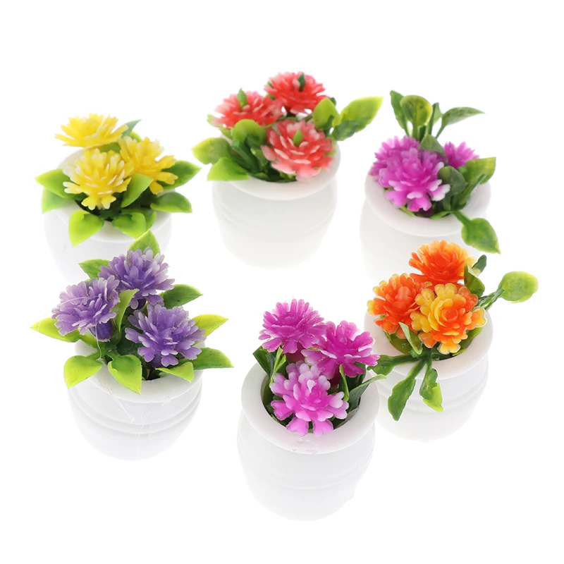 Set of 3 Miniature Green Potted Plants