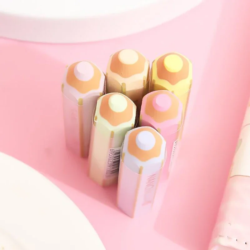 Kawaii Pencil Shape Erasers Cute Rubber Pencil Erasers Korean Stationery Kids Writing Supplies Correction Tools School Office pencil eraser