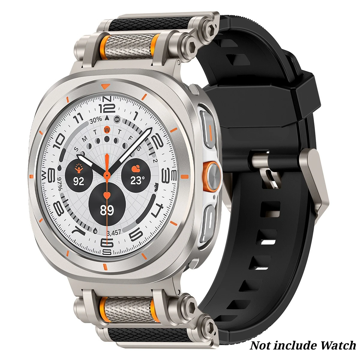 Premium Metal Case with Soft Silicone Strap for Galaxy Watch Ultra - Stylish Smartwatch Accessories