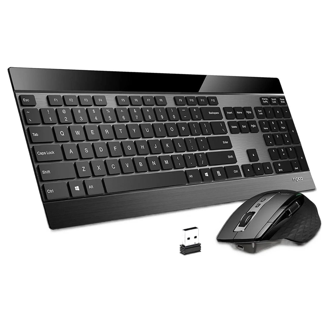 

New 9900M Multi-Mode Bluetooth Wireless Keyboard and Mouse Combo Connect Up to 4 Devices Ultra-Slim Keyboard and Laser Mouse