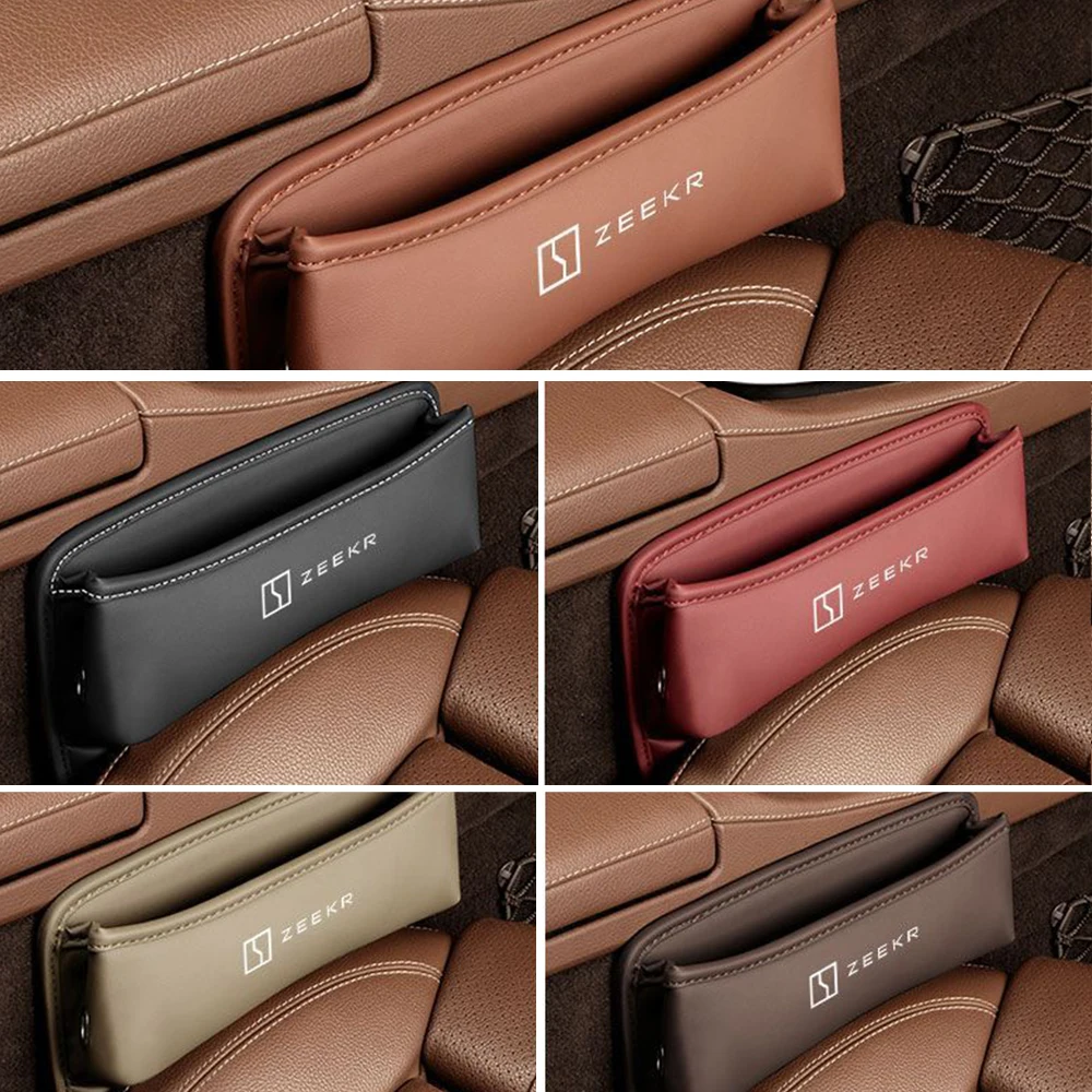 

For Geely Zeekr 001 Accessories 2021-2024 Car Central Console Seat Slit Storage Box paper bag Organizer Storage Knapsack Trim