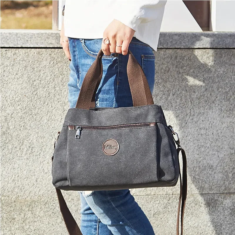 

Women Canvas Bag Large Capacity Handbags Casual Shoulder Bags Tote Female Work Bags Lady Designer Solid Color Messenger Bags