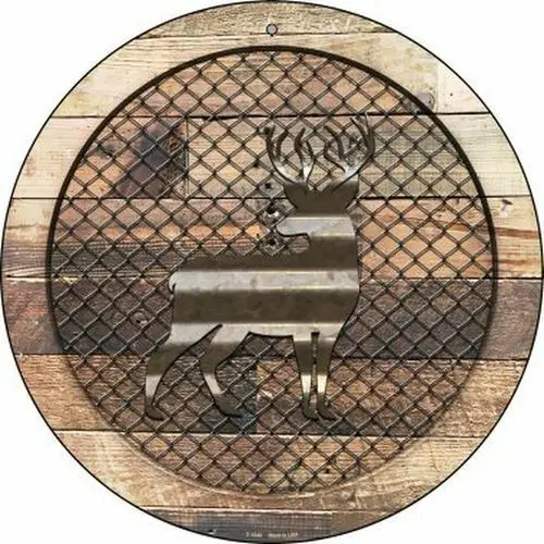 

Deer Fence Fencing 12" Round Aluminum Metal Sign Outdoor Animal Home Wall Decor
