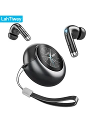 Premium Wireless Bluetooth Earphones with Touch Display - 40H Playtime, Deep Bass, IPX7 Waterproof (Black)