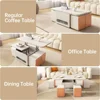 Coffee Table, 3 in 1 Multifunctional Folding Center Tables with 4 Leather Stool & Hidden Compartments, Lift Top Coffee Table 5