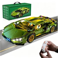 1:14 RC MOC Technical Racing Car Building Blocks with Electronic Motor, 1280PCS Interconnecting Blocks DIY Model Car Constructio 1