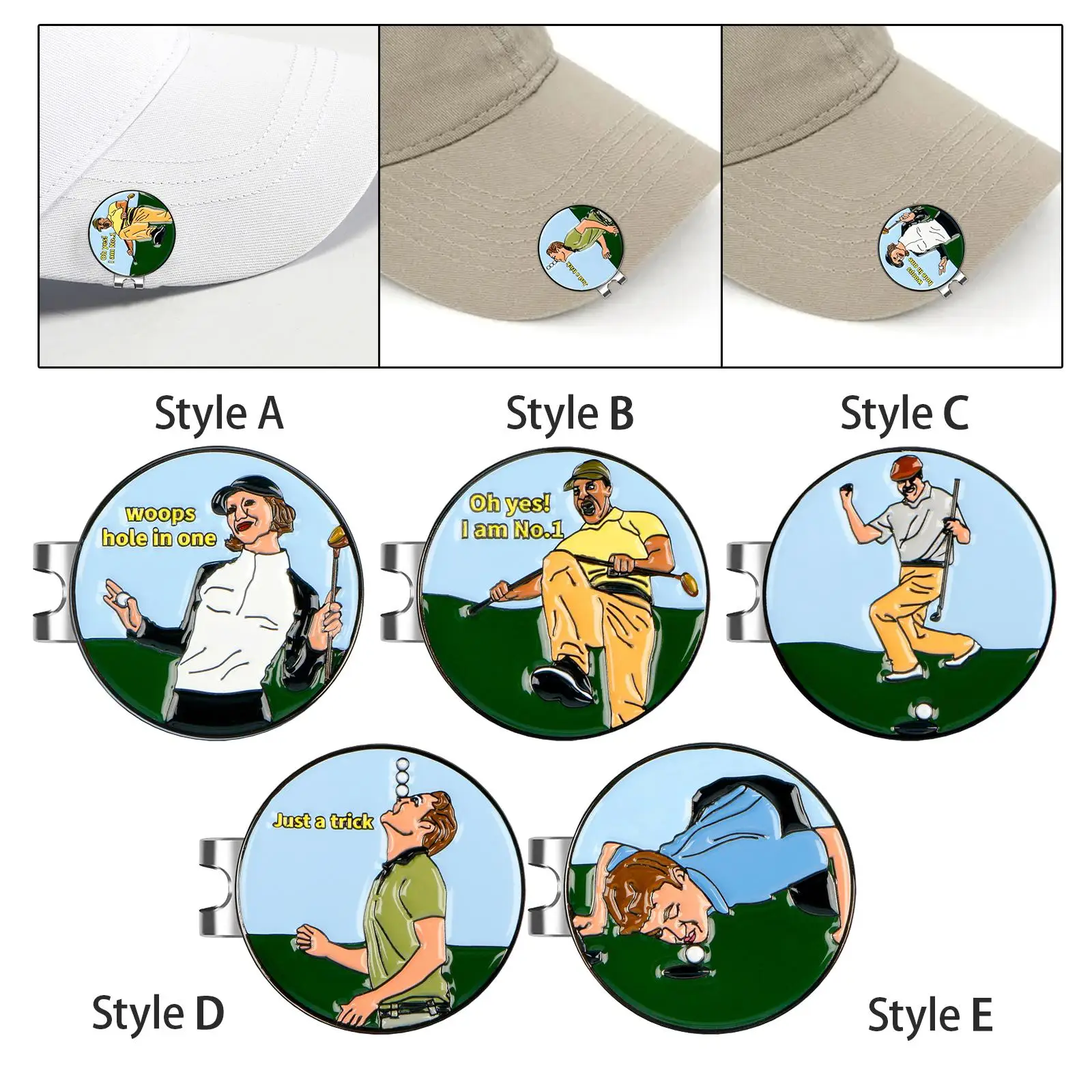 Golf Ball Marker Hat Clip Novelty Metal 25mm Golf Ball Mark Tool Training Aid Cap Holder Golfer Gift Accessories