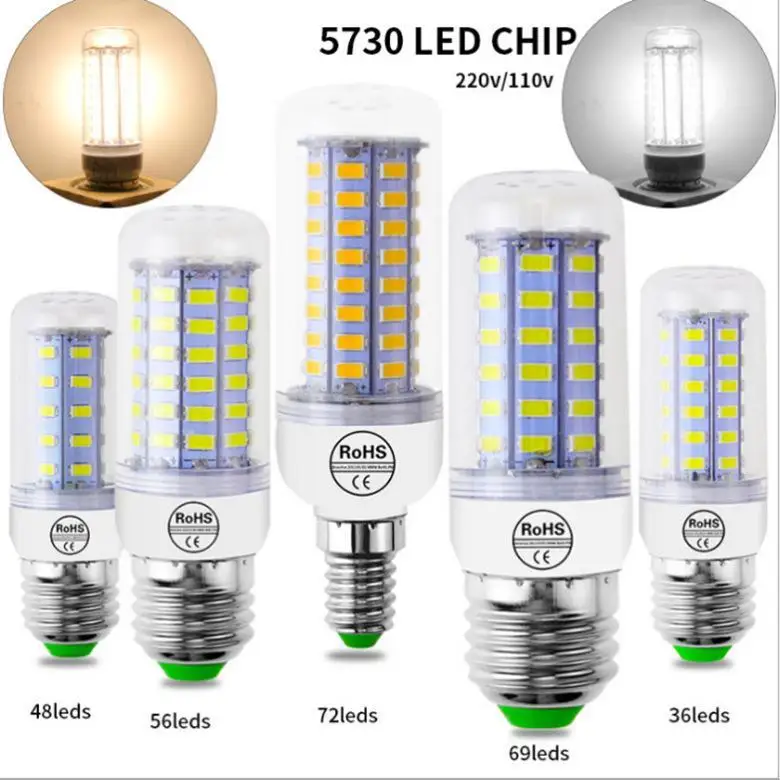 

E27 Resistance Capacitance Corn Bulb Lamp 5730 LED for Chip Light for Home Decoration 220V