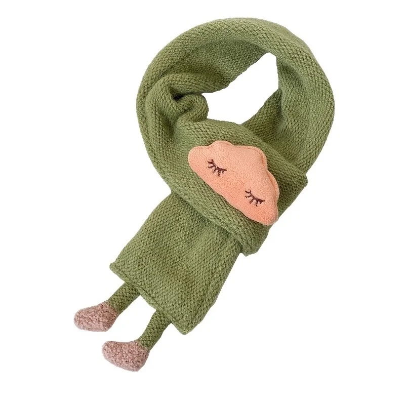 1-5Years Children's Scarf Winter Korean Style Fashion Cartoon Knitted Warm Scarves Infant Girls Boys Neck Cover Baby Scarfs