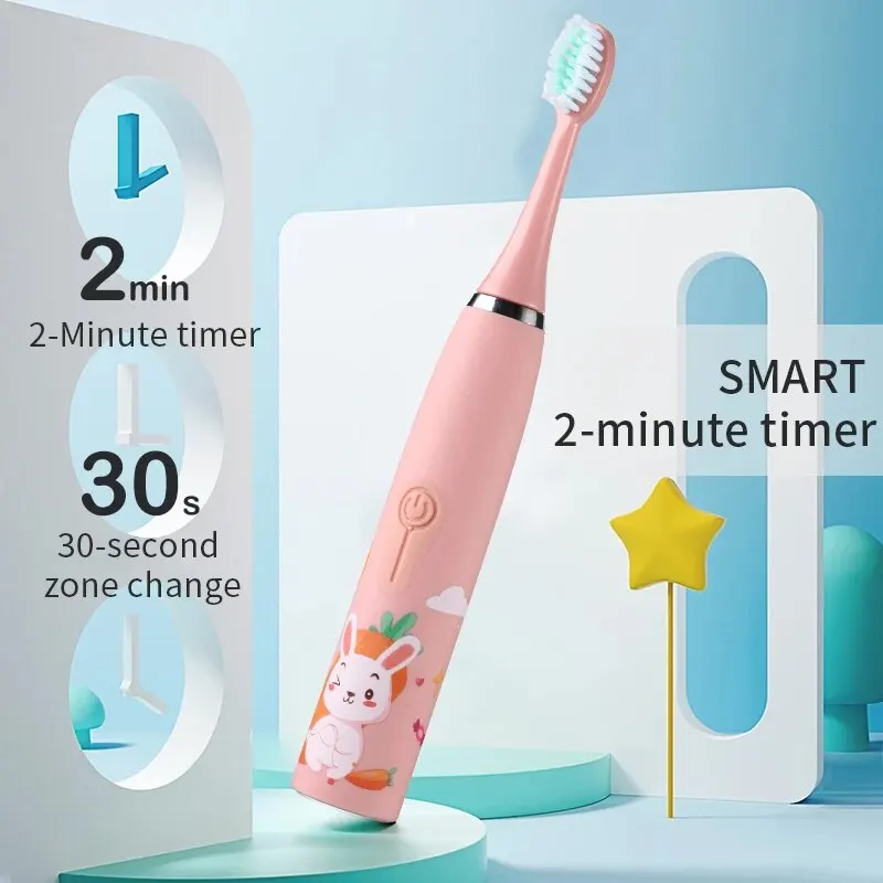 Sonic Electric Toothbrush for Children Aged 3 to 15 Professional Primary Tooth Care IPX6 Waterproof DuPont Soft Bristle 4